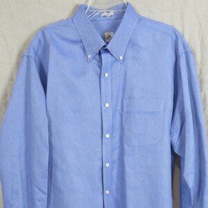 Peter Millar Shirt Mens XL Blue Check Nanoluxe Easycare Button Down Long Sleeve